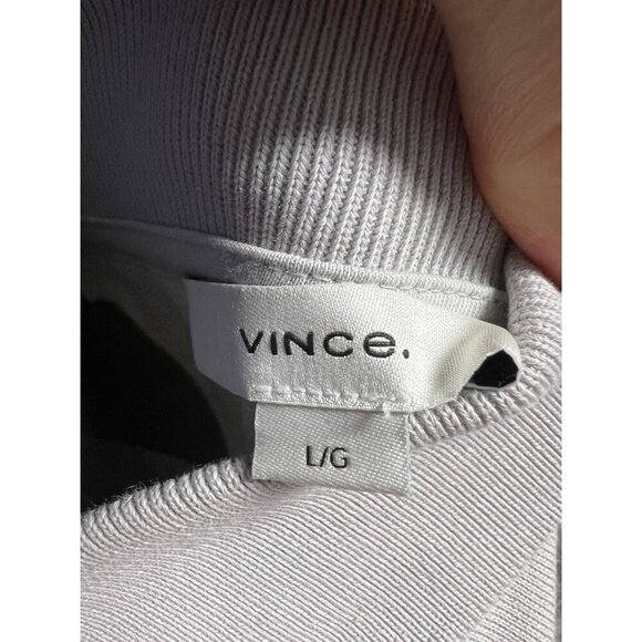 Vince Long-Sleeve Collared Pullover Top WOMEN L/G BEIGE Button Front SCANDINAVIA - Picture 9 of 9